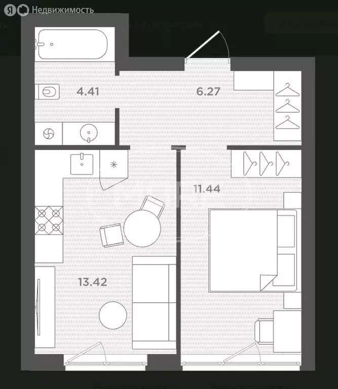 1-комнатная квартира: Калининградская область, Гурьевский ... - Фото 1