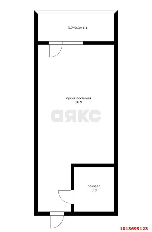 Квартира-студия: Краснодар, улица Евгении Жигуленко, 7 (22 м) - Фото 0