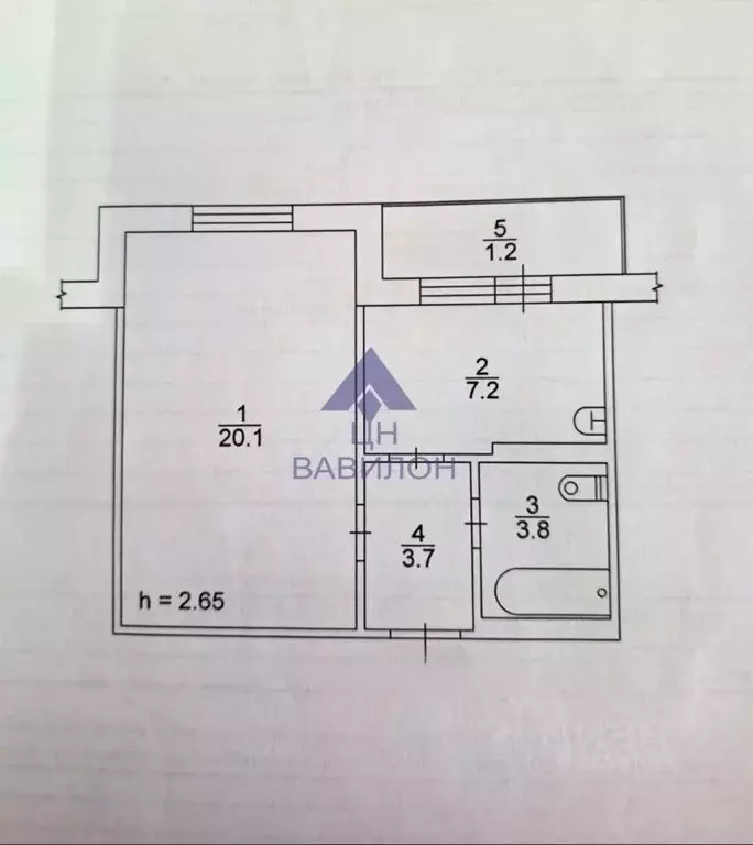 1-к кв. Ростовская область, Волгодонск Молодежная ул. (36.0 м) - Фото 2