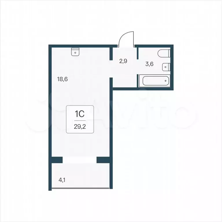 Квартира-студия, 29,2 м, 14/17 эт. - Фото 0