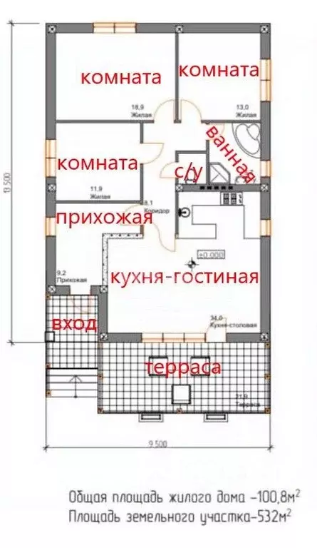 Дом в Краснодарский край, Темрюк ул. Марьинская, 22 (101 м) - Фото 1