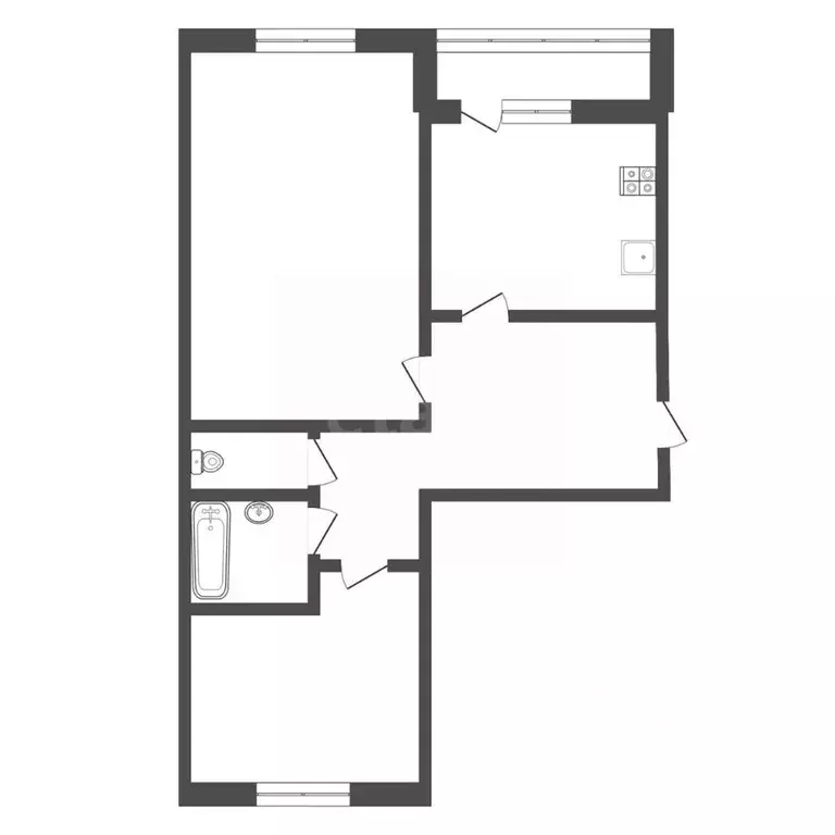 2-к кв. Тульская область, Киреевск ул. Комарова, 9 (43.8 м) - Фото 2