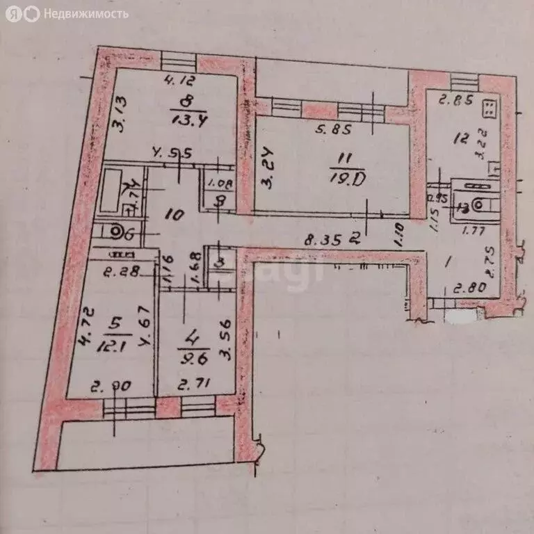 3-комнатная квартира: Казань, улица Гаврилова, 2 (97.3 м) - Фото 1