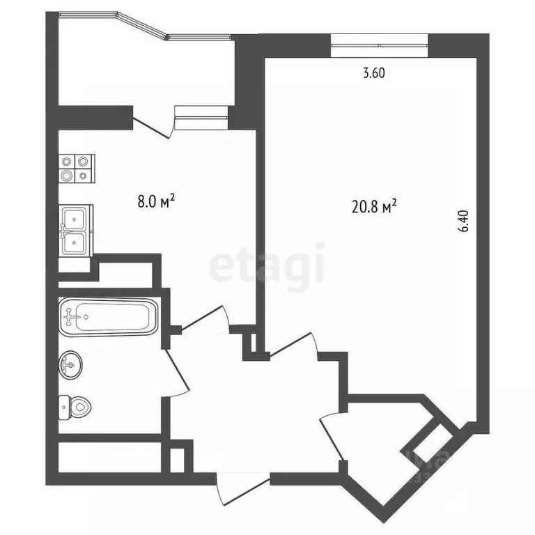 1-к кв. Ханты-Мансийский АО, Сургут ул. Восход, 1 (42.5 м) - Фото 1