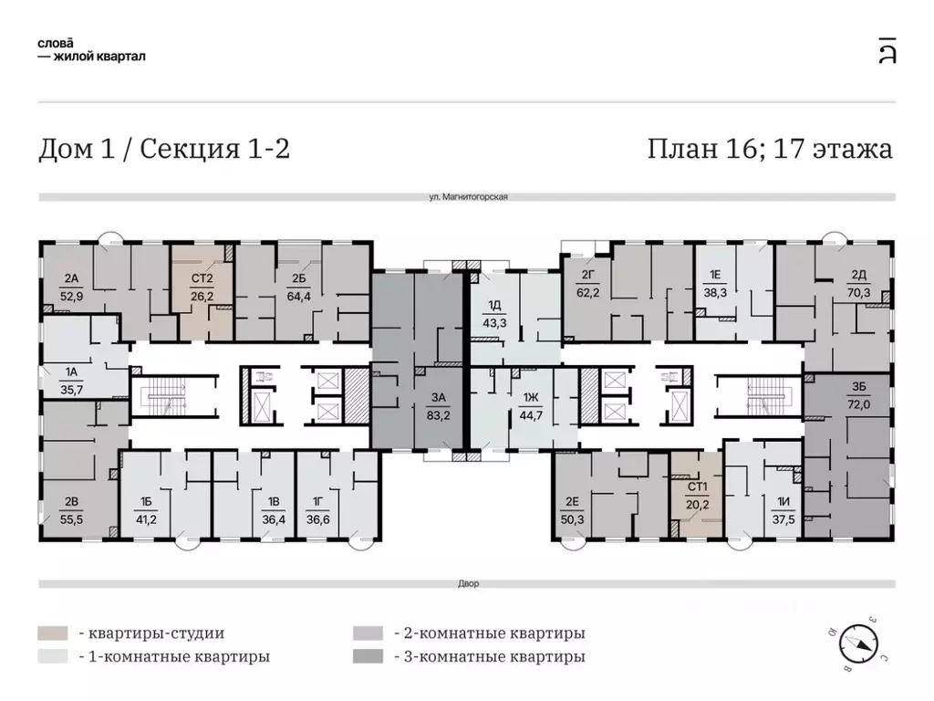 1-к кв. Астраханская область, Астрахань Магнитогорская ул., 1 (44.67 ... - Фото 2