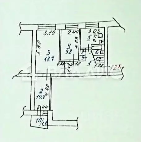 3-к кв. Калужская область, Обнинск просп. Ленина, 95 (59.9 м) - Фото 2