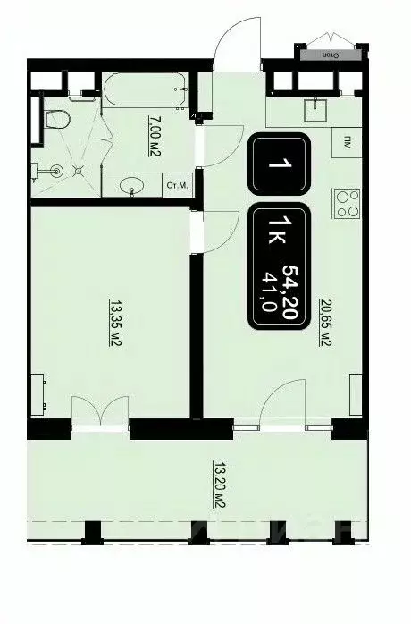 1-к кв. Краснодарский край, Анапа Пионерский просп. (54.2 м) - Фото 1