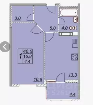 1-к кв. Краснодарский край, Анапа Парковая ул., 61к3 (46.0 м) - Фото 1