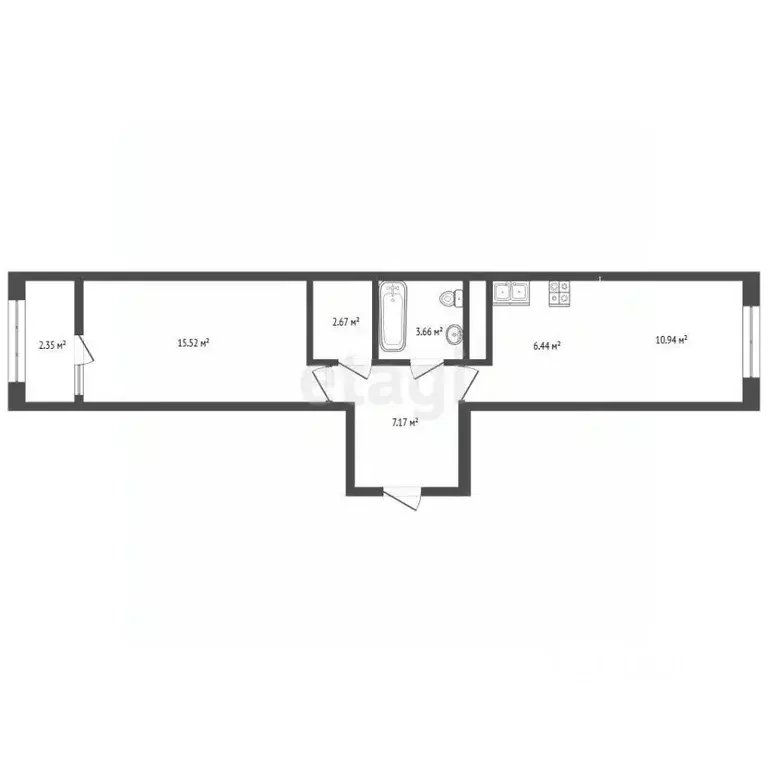 2-к кв. Московская область, Химки ул. Генерала Дьяконова, 2 (45.3 м) - Фото 2