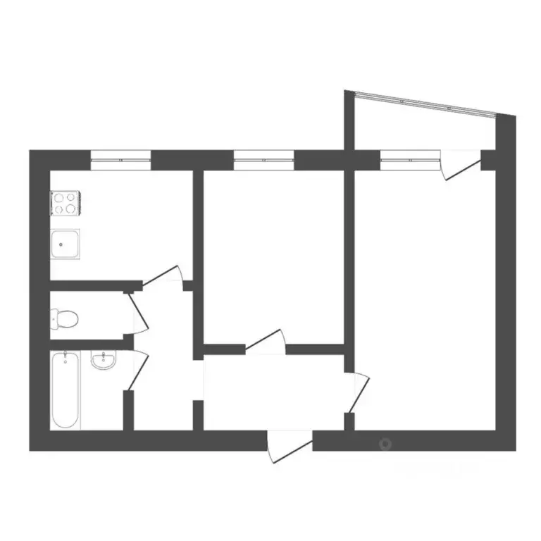 2-к кв. Тюменская область, Тюмень ул. Свердлова, 20 (50.4 м) - Фото 2