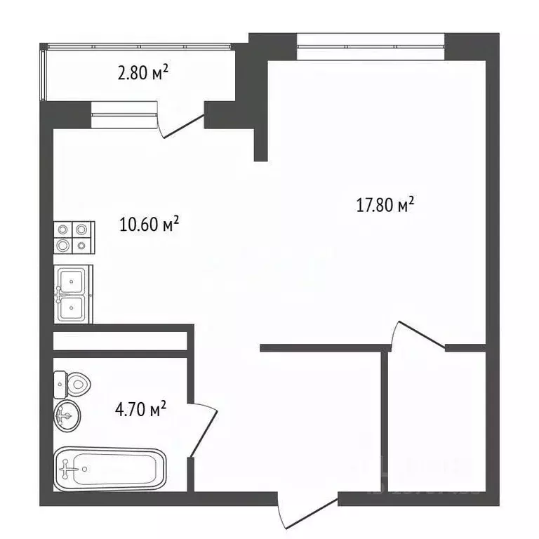 1-к кв. Санкт-Петербург Петергофское ш., 57 (41.8 м) - Фото 2