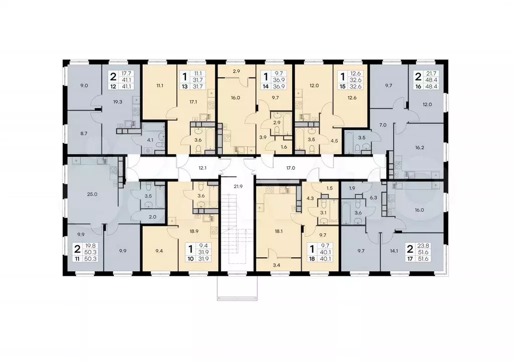 2-к. квартира, 48,4 м, 2/4 эт. - Фото 1