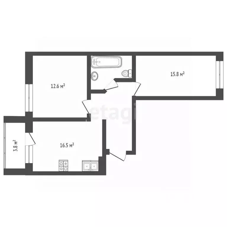 2-к кв. Тюменская область, Тюмень ул. Тимофея Чаркова, 81 (59.6 м) - Фото 1