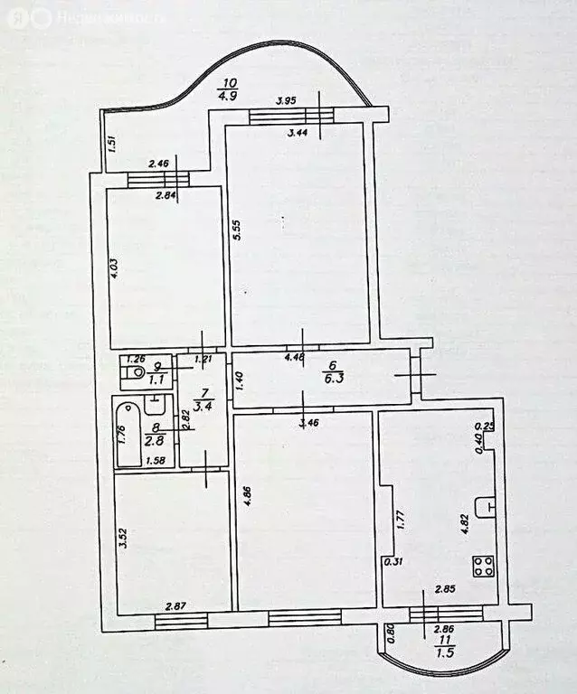 4-комнатная квартира: село Осиново, Спортивная улица, 1 (86.4 м) - Фото 0