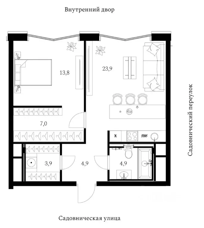 2-к кв. Москва Садовническая ул., 82 (56.5 м) - Фото 1