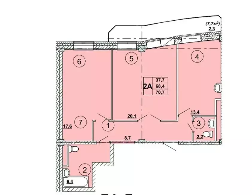 Продаётся 2-к квартира, 70.7 м - Фото 0