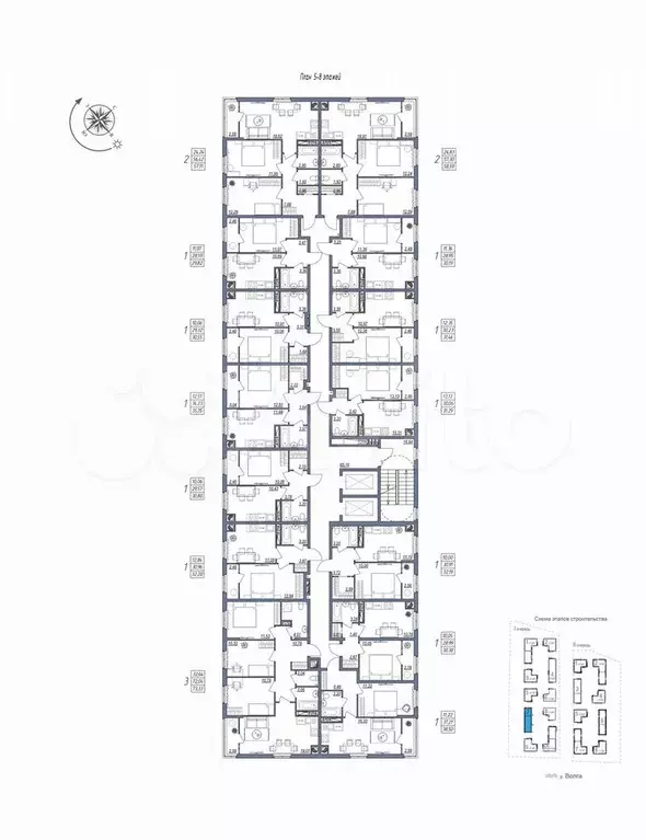 1-к. квартира, 30,4 м, 7/8 эт. - Фото 1