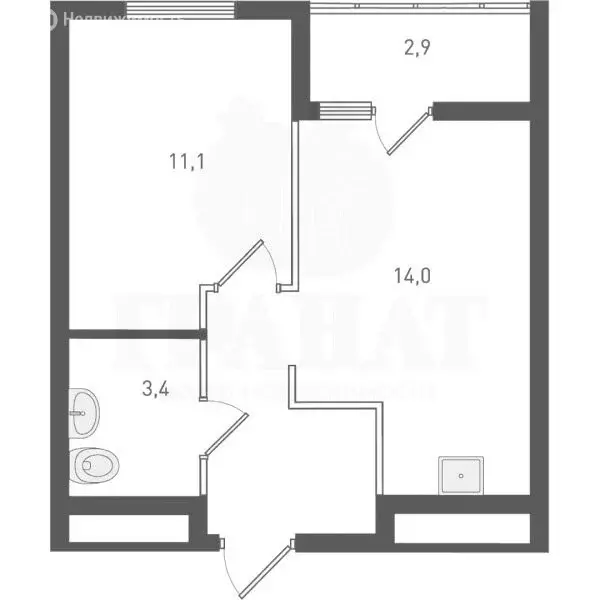 1-комнатная квартира: Екатеринбург, улица Учителей, 33/3 (34.8 м) - Фото 0
