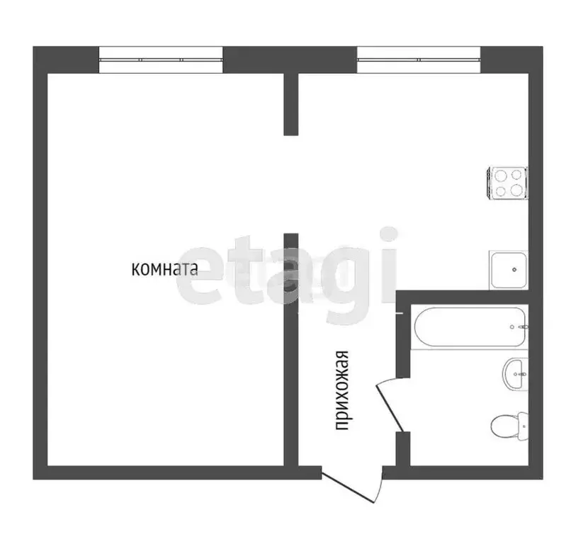 1-комнатная квартира: Новодвинск, улица 50-летия Октября, 50к1 (25.1 ... - Фото 1