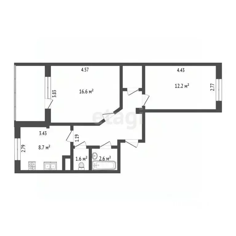 2-к кв. Псковская область, Псков Техническая ул., 14 (52.0 м) - Фото 0
