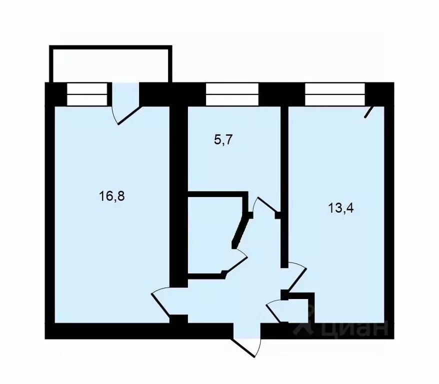 2-к кв. Владимирская область, Владимир ул. Чайковского, 32а (44.1 м) - Фото 1