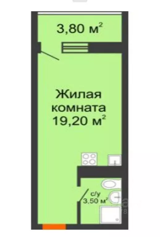 Студия Ростовская область, Ростов-на-Дону ул. Нансена, 103/1с9 (26.0 ... - Фото 0