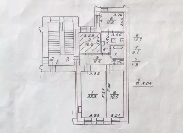 3-к. квартира, 94,5 м, 2/4 эт. - Фото 0