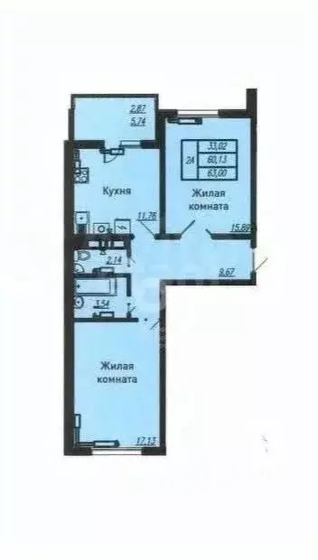 2-к кв. Татарстан, Казань ул. Баки Урманче, 11к3 (59.7 м) - Фото 1