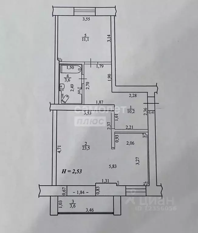 2-к кв. Оренбургская область, Бузулук 3-й мкр, 6 (52.0 м) - Фото 1