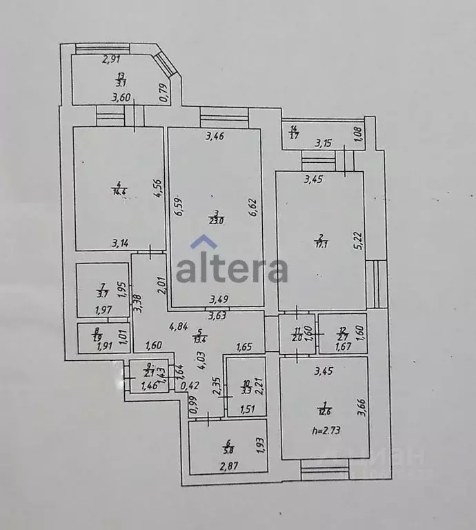 3-к кв. Татарстан, Казань ул. Габдуллы Кариева, 5 (102.0 м) - Фото 2