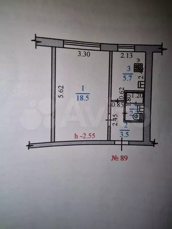 1-к. квартира, 29,9 м, 1/9 эт. - Фото 0