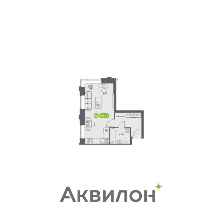 Студия Архангельская область, Архангельск АКвартал жилой комплекс ... - Фото 0
