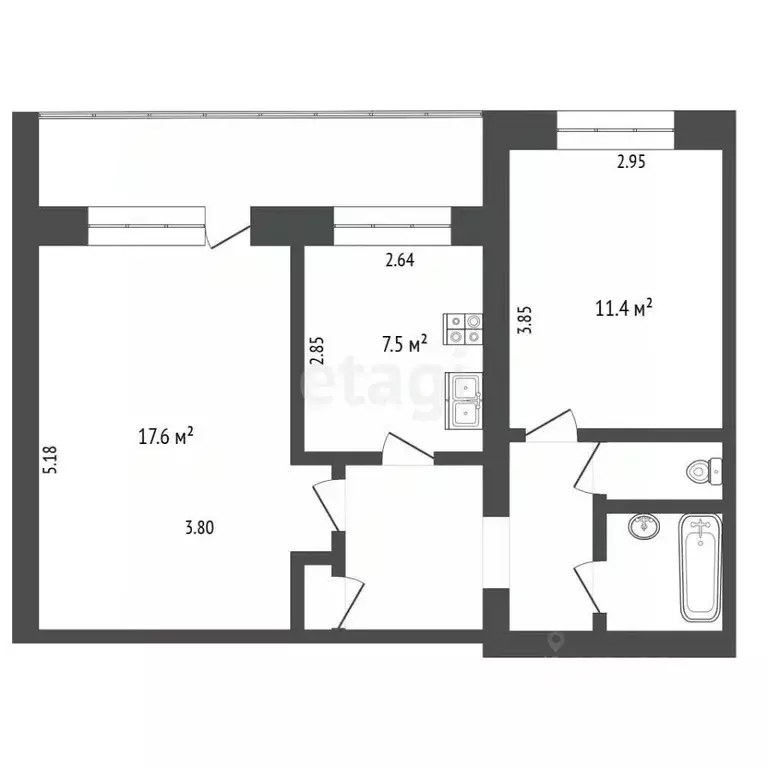 2-к кв. Ярославская область, Рыбинск просп. Мира, 23 (48.1 м) - Фото 2