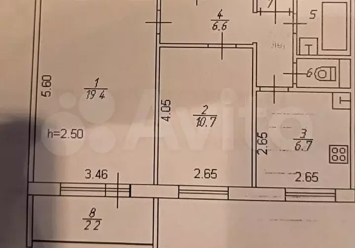 2-к. квартира, 47,6 м, 7/9 эт. - Фото 0