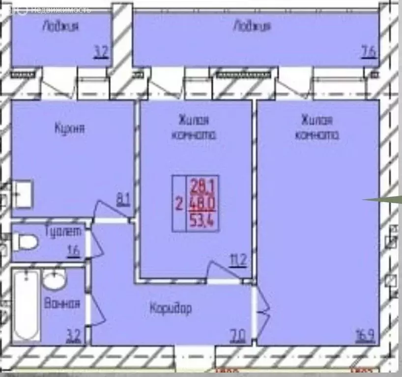 2-комнатная квартира: Чигири, Европейская улица, 9/1 (51 м) - Фото 0