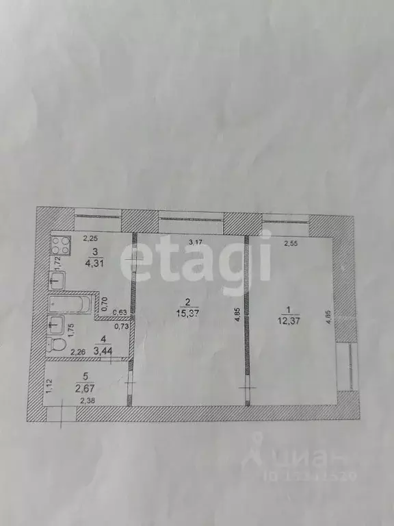 2-к кв. Ульяновская область, Ульяновск Ростовская ул., 39 (38.2 м) - Фото 2