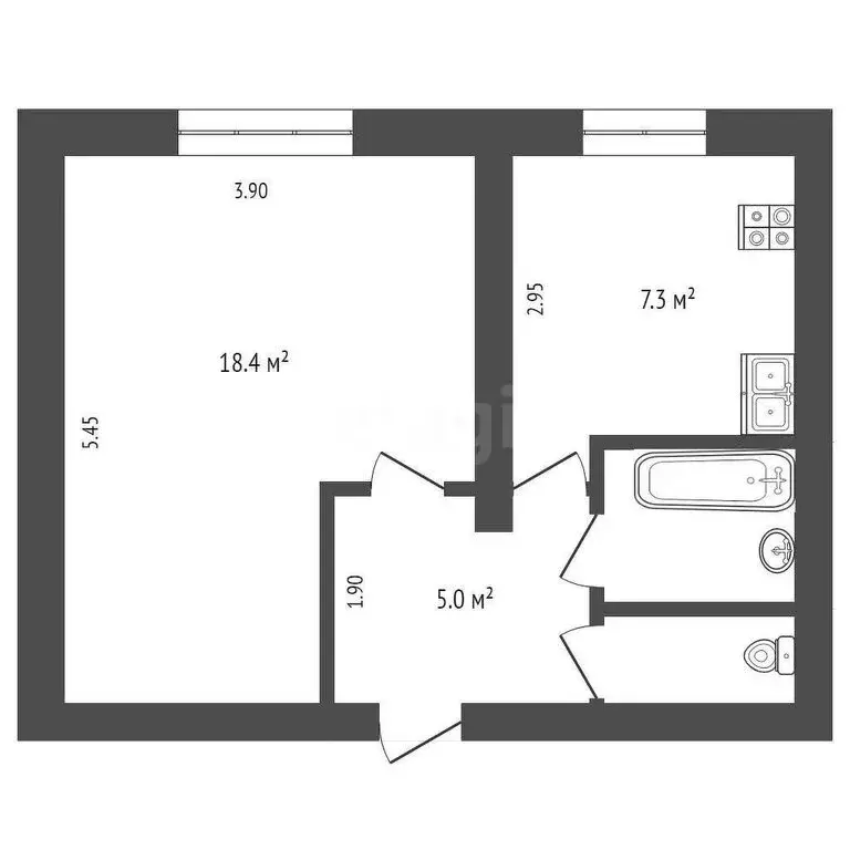 1-комнатная квартира: Вологда, Московское шоссе, 20 (34.7 м) - Фото 1