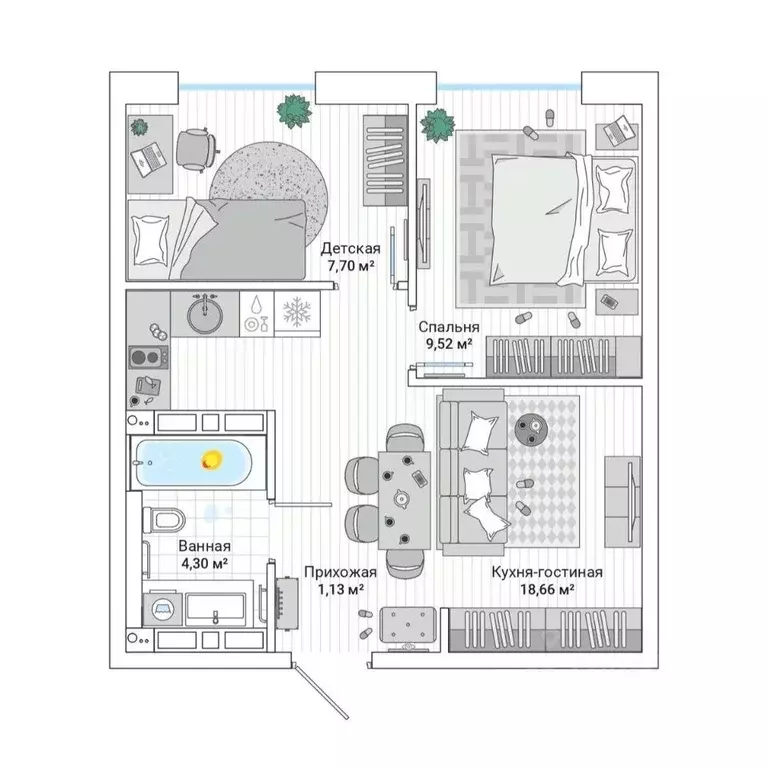 2-к кв. Приморский край, Владивосток ул. Нейбута (42.2 м) - Фото 1
