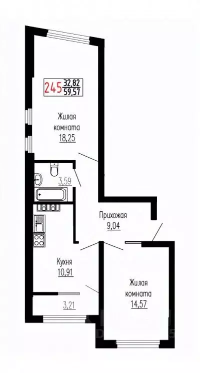 2-к кв. Свердловская область, Екатеринбург ул. Лыжников, 3 (59.9 м) - Фото 0