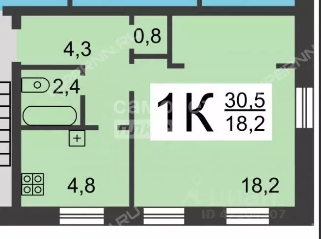 1-к кв. Нижегородская область, Нижний Новгород ул. Шорина, 16А (30.5 ... - Фото 2