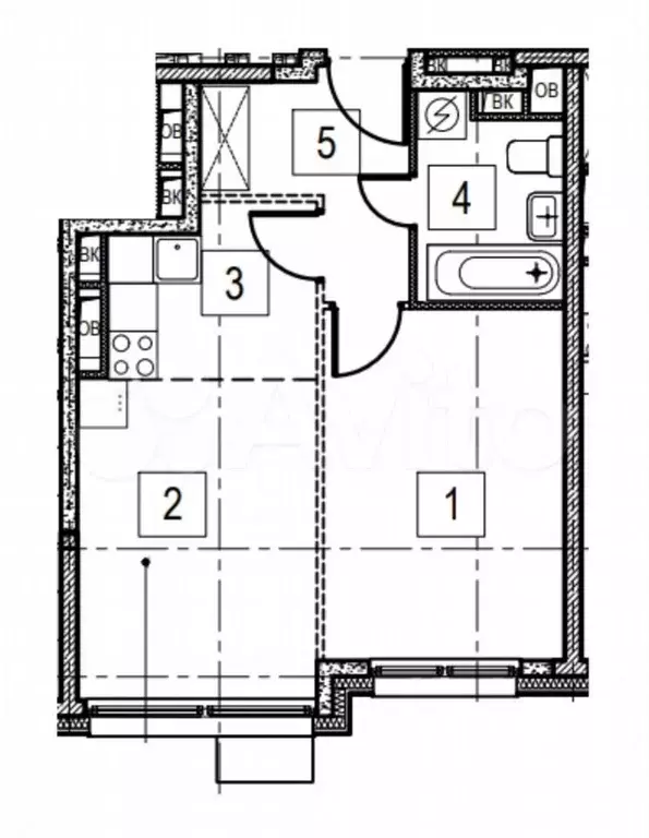 2-к. квартира, 41 м, 5/28 эт. - Фото 0