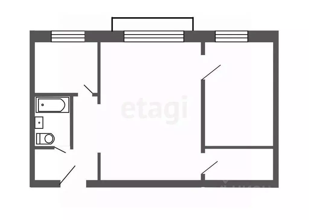 2-к кв. Челябинская область, Южноуральск ул. Космонавтов, 16 (43.2 м) - Фото 1