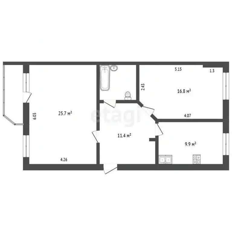 2-к кв. Ярославская область, Ярославль ул. 1-я Шоссейная, 32 (68.5 м) - Фото 2