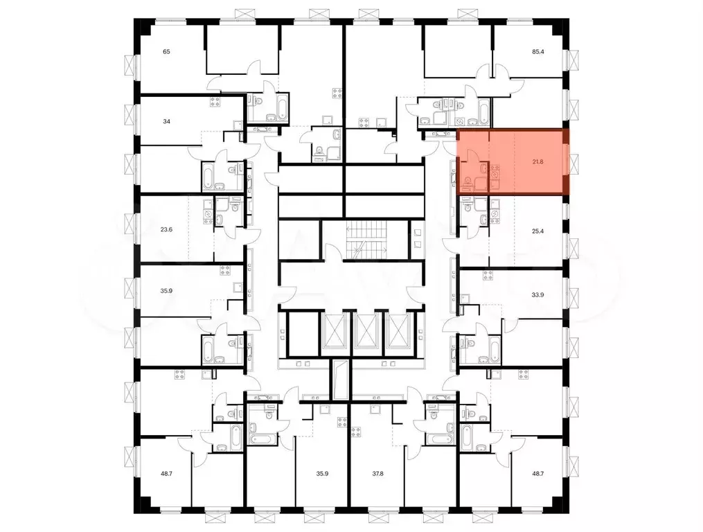 Квартира-студия, 21.8 м, 2/24 эт. - Фото 1