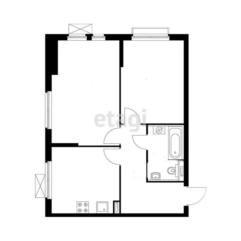 2-комнатная квартира: Курган, улица Куйбышева, 26 (40.2 м) - Фото 1