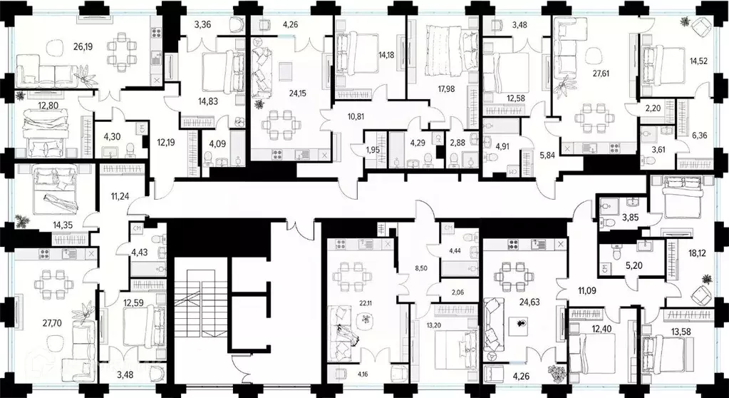 2-к кв. Рязанская область, Рязань пер. 1-й Осенний, 15 (72.05 м) - Фото 2