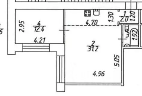 Квартира, 1 комната, 48.2 м - Фото 1