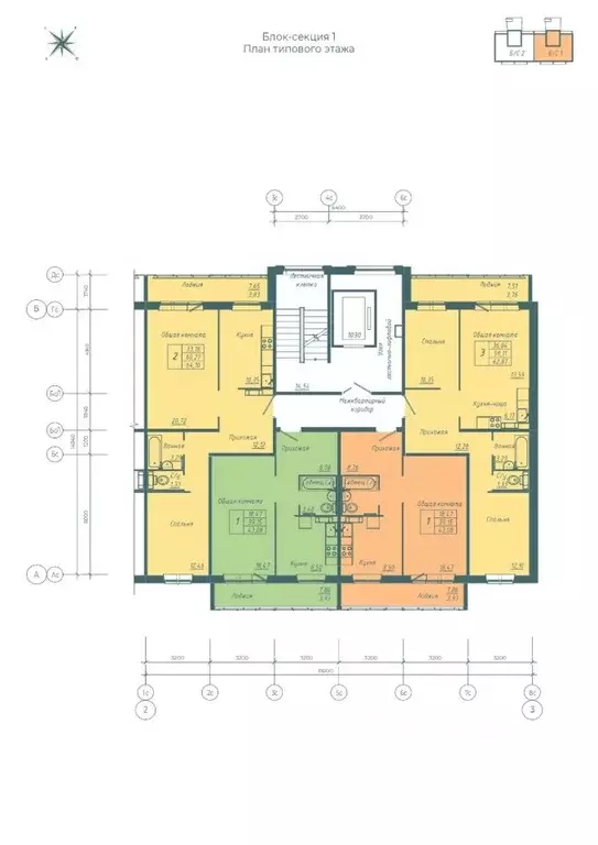 2-к кв. Кемеровская область, Кемерово Южный мкр, 10-й мкр, Весна жилой ... - Фото 2