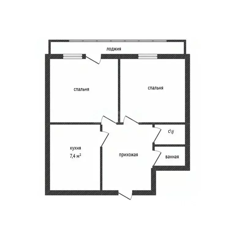 2-к кв. Брянская область, Брянск ул. Менжинского, 15 (54.7 м) - Фото 1