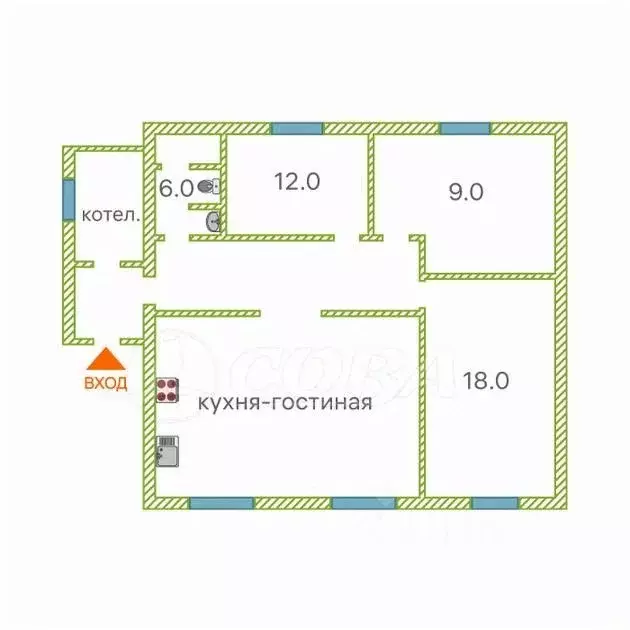 Дом в Тюменская область, Тюменский муниципальный округ, с. Каскара ул. ... - Фото 1